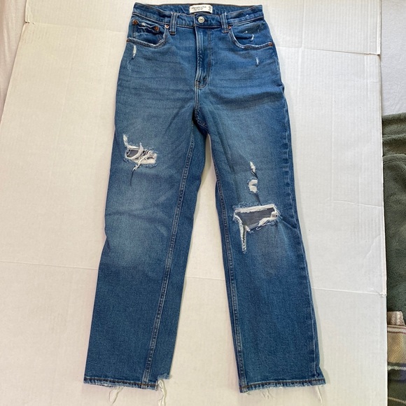 Abercrombie & Fitch Denim - Abercrombie & Fitch Curve Love Ankle Straight Ultra High Rise Jeans